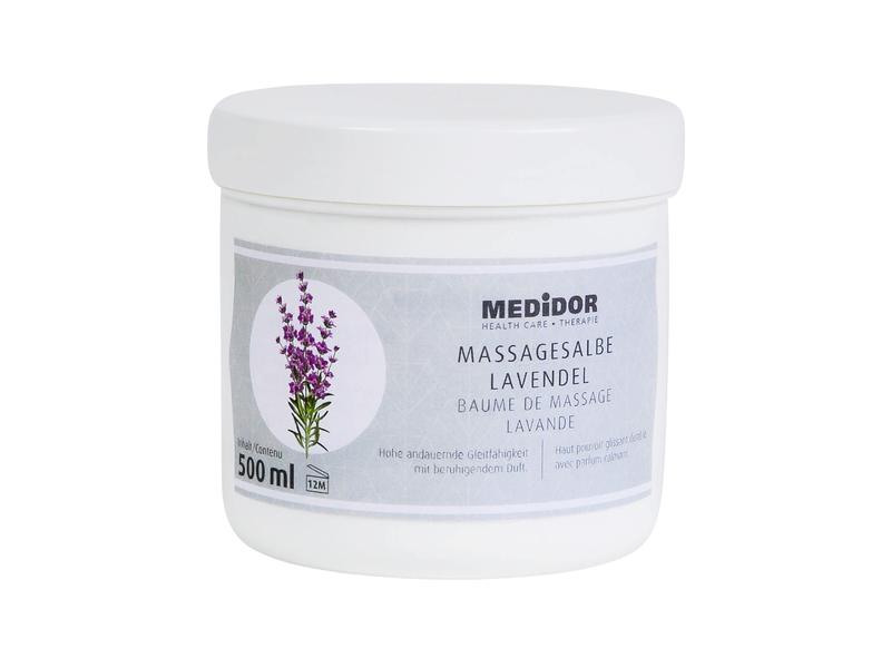 MEDiDOR Massagesalbe Lavendel 500 ml Massagecreme mit sehr guten Massageeigenschaften