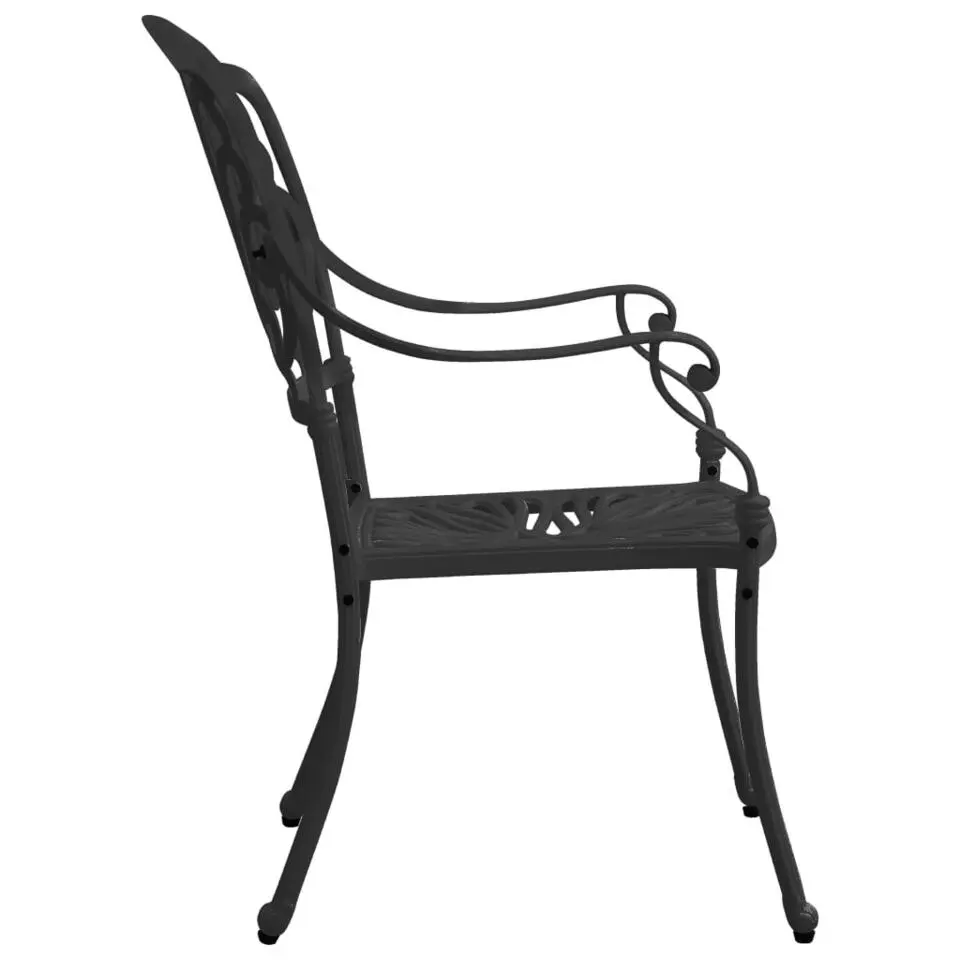 vidaXL - Bistroset - Zwart - Aluminium