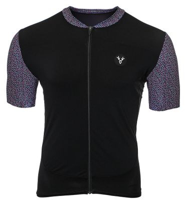 Maillot Manches Courtes LeBram Aspin Noir Bleu Rose