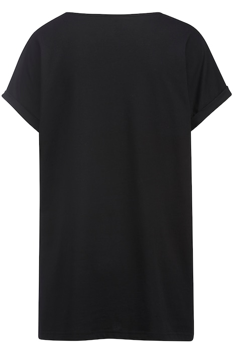 T-Shirt, oversized, Blumendruck, V-Ausschnitt