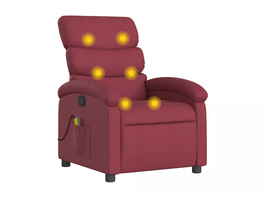 Fauteuil massant inclinable Rouge bordeaux Tissu