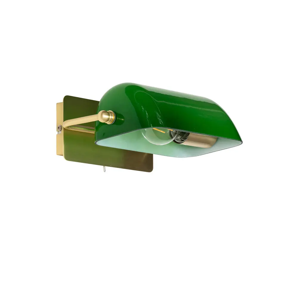 Qazqa wandlampen banker groen e27