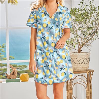 Chemise de nuit motif citron - BECQUET CRÉATION
