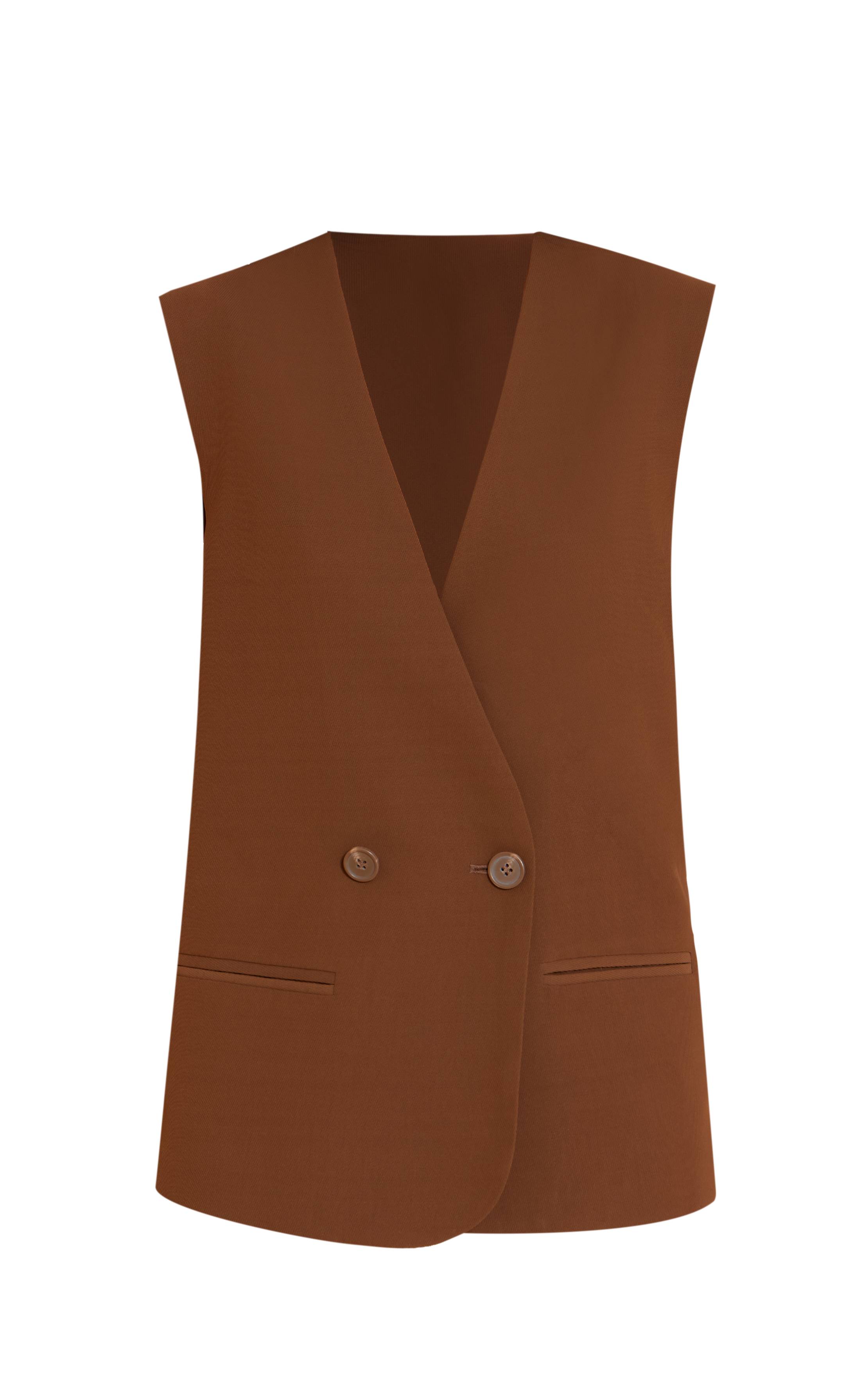 Marron Gilet Oversize Boxy