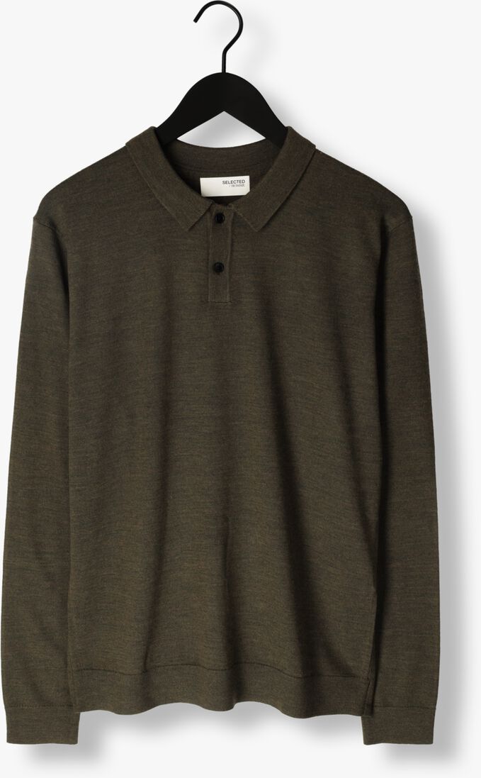 SELECTED HOMME donkergroene selected homme polo slhtown merino coolmax knit polo noos