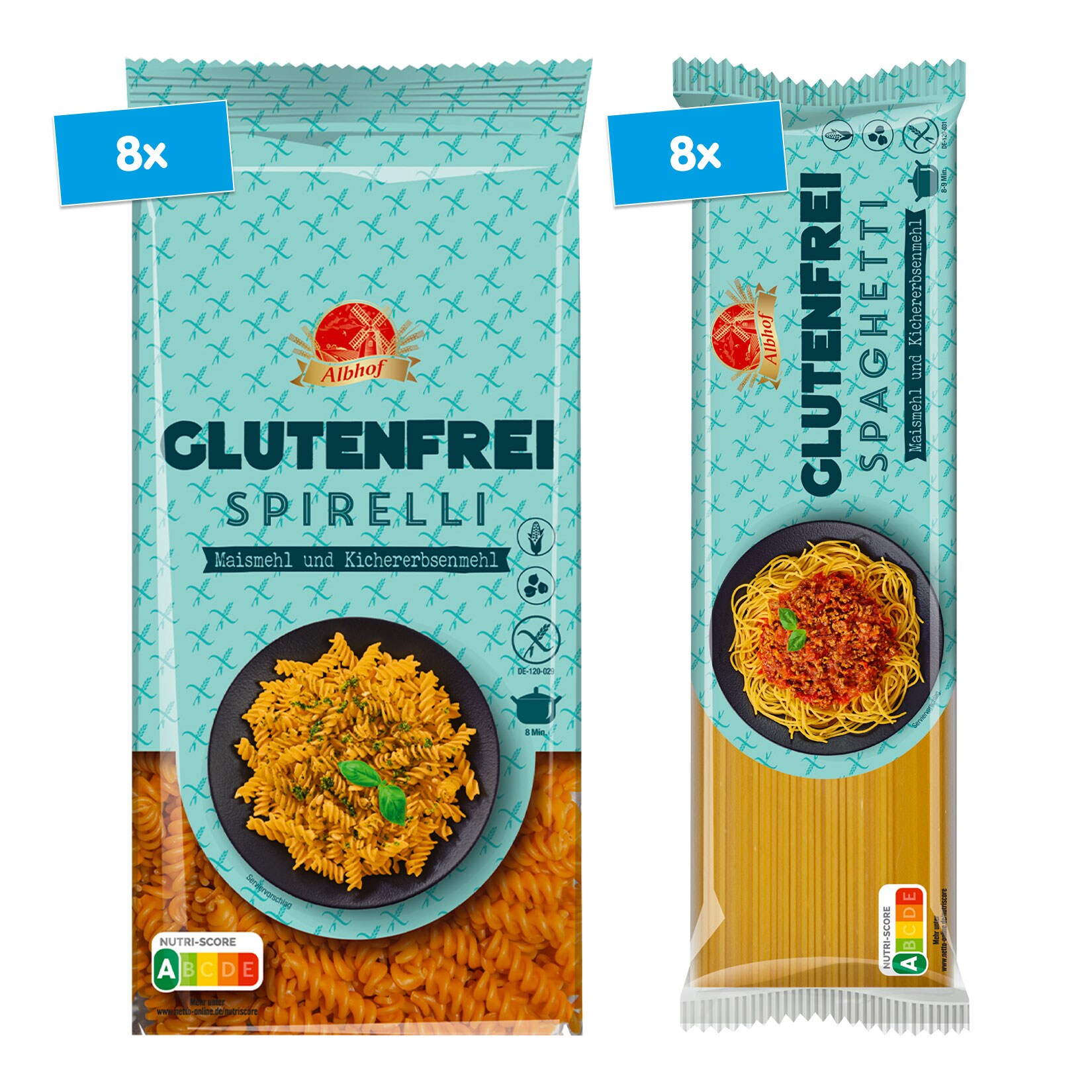 Albhof Nudeln glutenfrei 500 g, verschiedene Sorten, 16er Pack