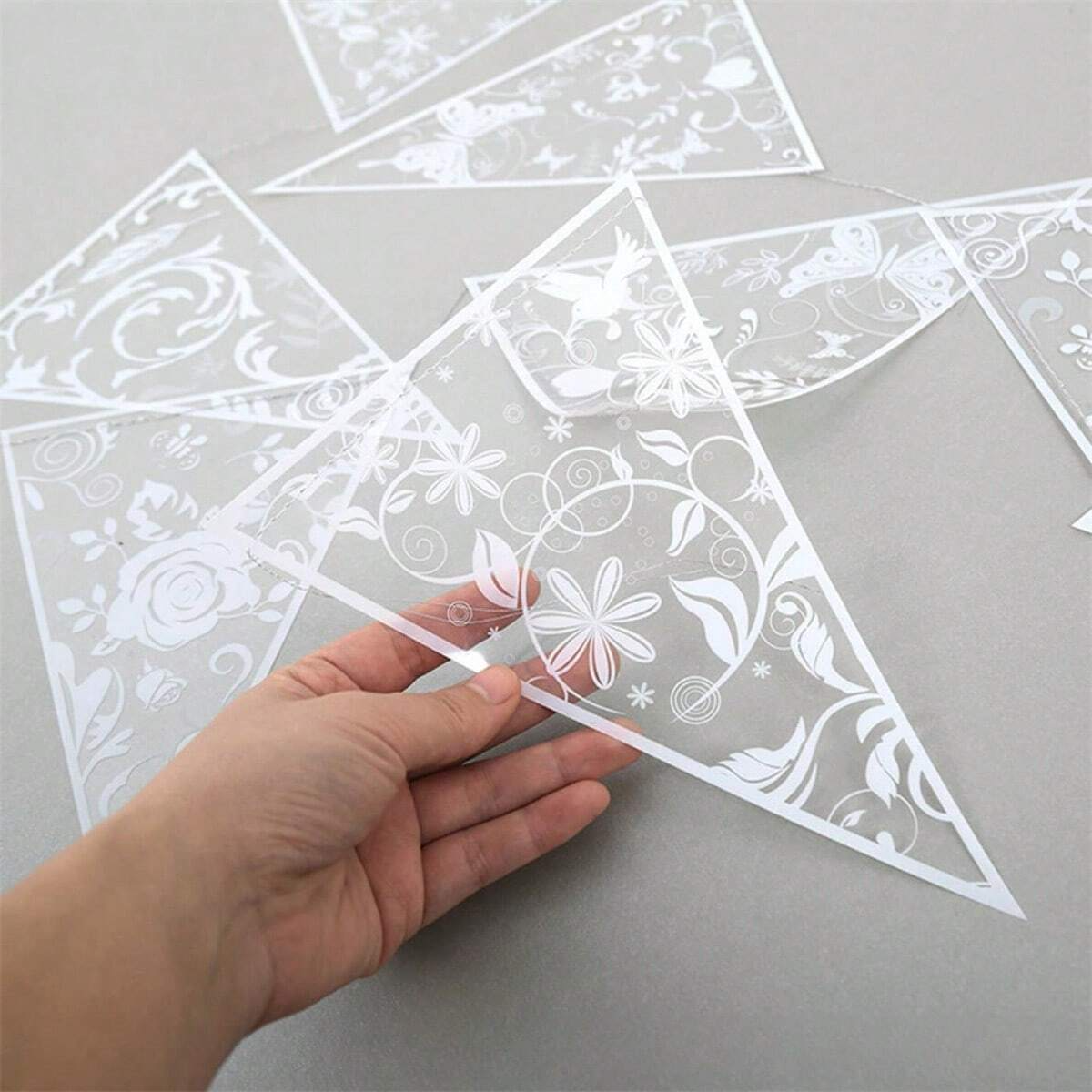 (6m) Wimpelkette Fahnen Girlande Party Dekoration Accessoire - Transparent