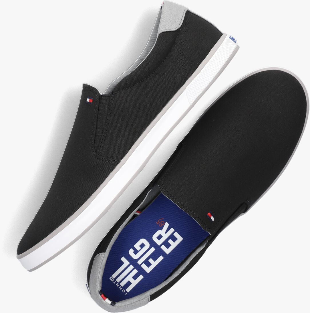 TOMMY HILFIGER zwarte tommy hilfiger lage sneakers iconic slip on