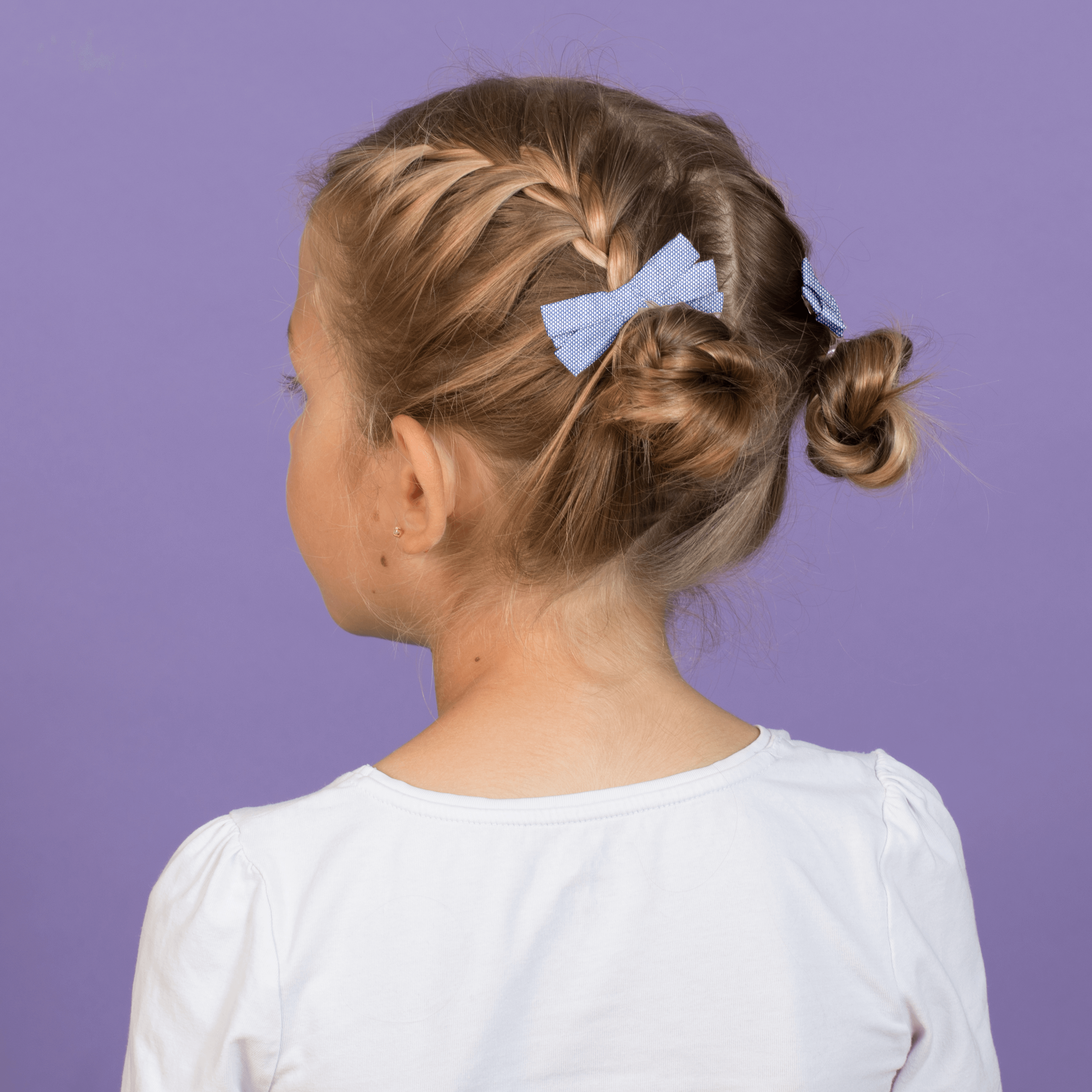 Barrette Ruban Oxford Ciel