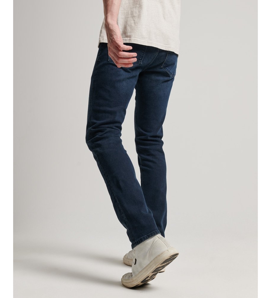 Calça jeans Superdry Slim Fit em algodão orgânico azul-marinho