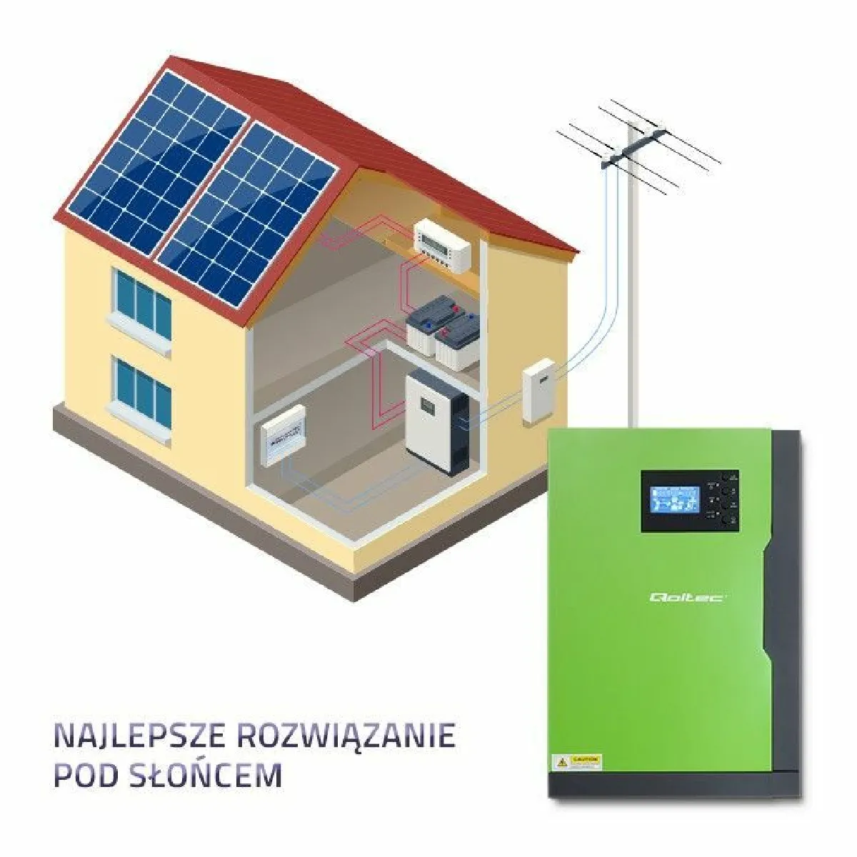 Qoltec 5.5kW 100A 48V MPPT Sinus
