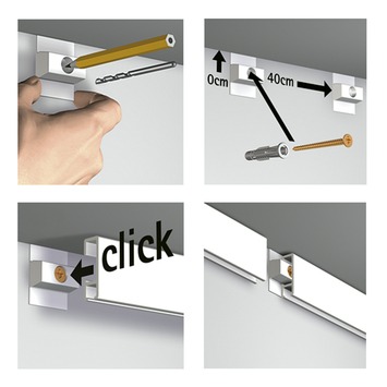 Artiteq Click Rail schilderij ophangsysteem compleet 6 meter créme-wit