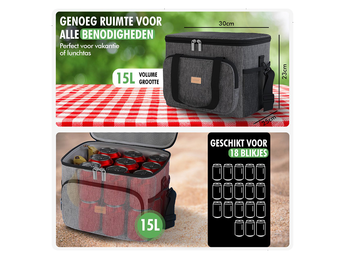 Travelhawk 15 liter koeltas - Black