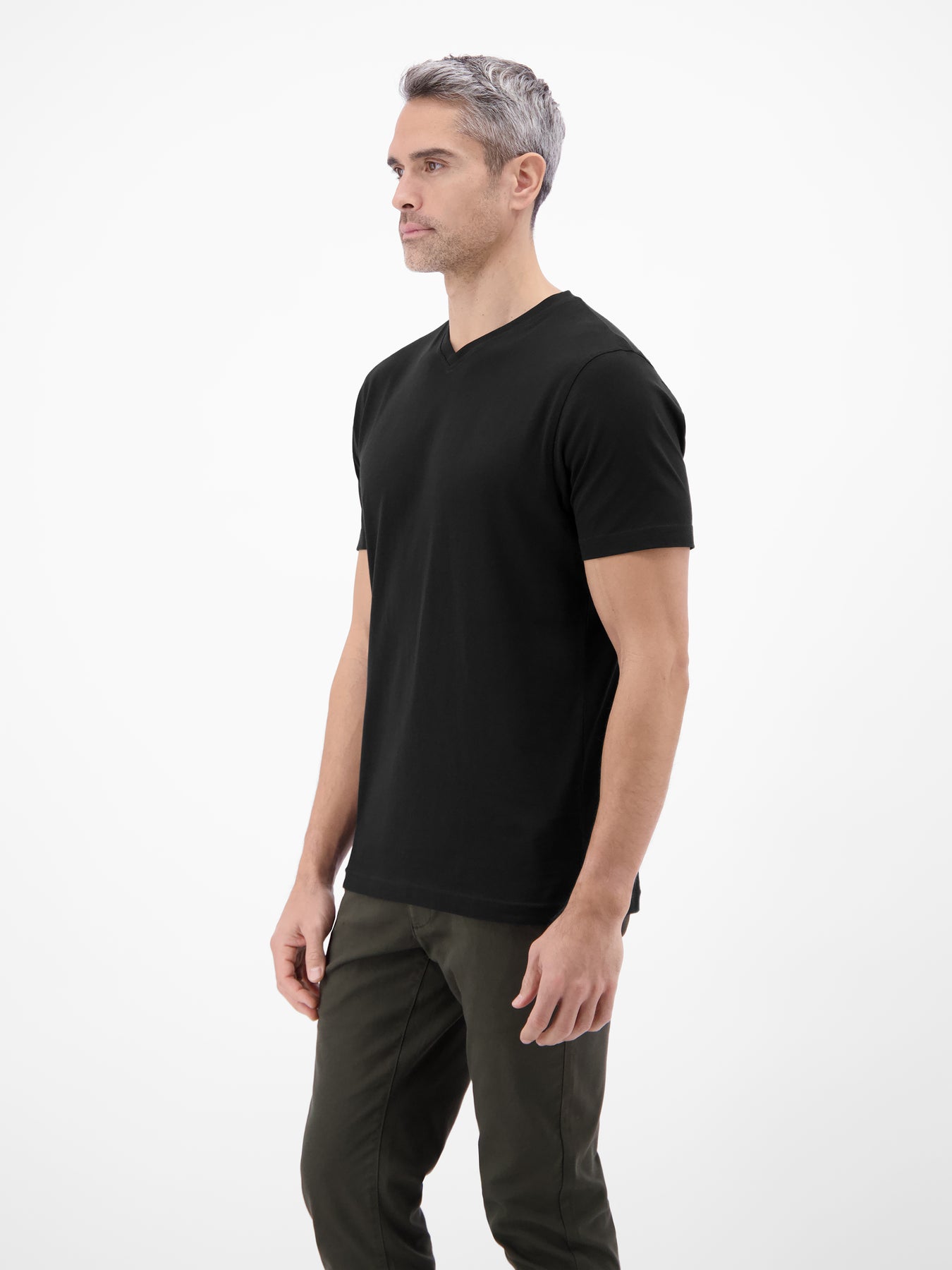 Doppelpack Herren T-Shirt, V-Neck in Premium Baumwollqualität