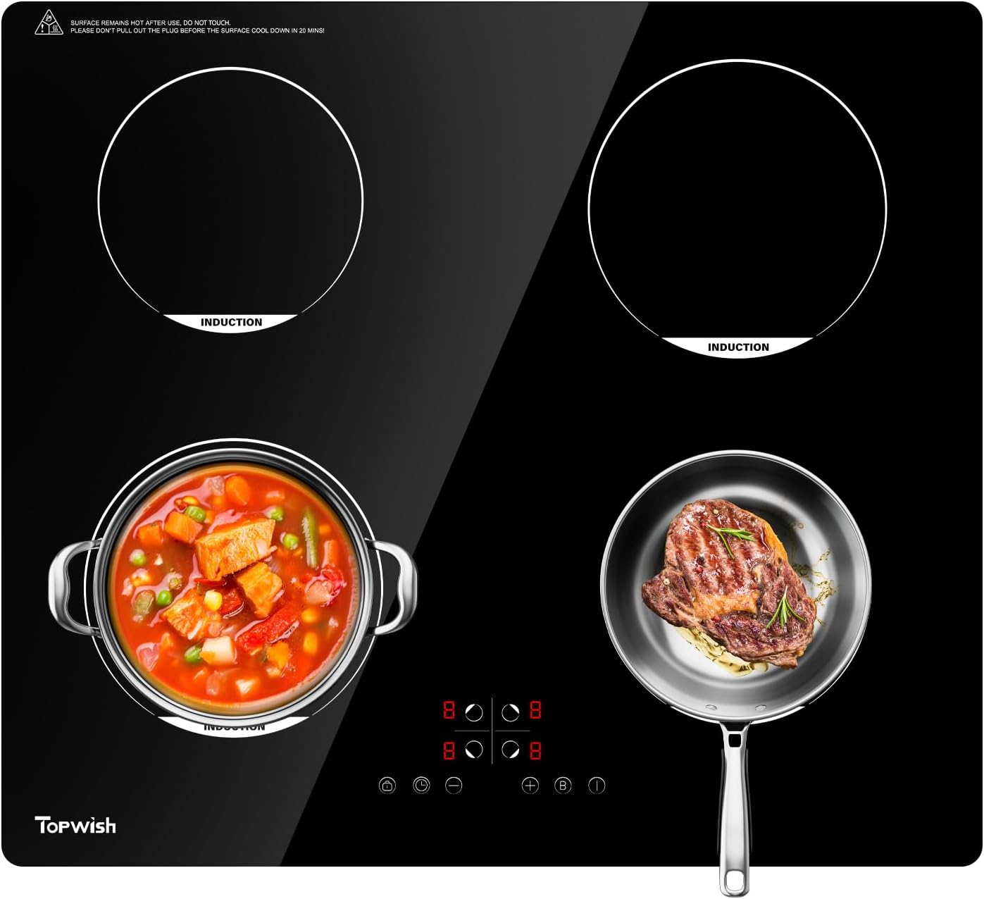 Induktionskochfeld 60cm, Induktions Herdplatte mit 4 FlexInduction Zonen, Induktions Kochplatten, Induktionsfeld & Kochfeld mit Induktion, Timer Funktion & PowerBoost