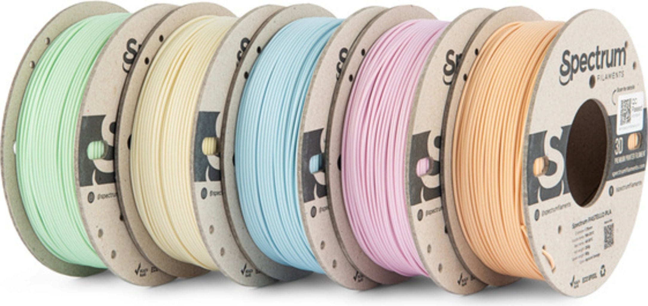 Spectrum  5er-Set Pastello PLA, 1,75 mm    Filamente auf ökologischen Pappspulen