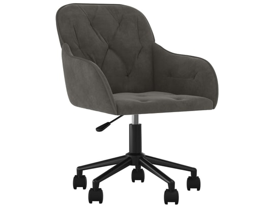 VIDAXL - Chaise de bureau Chaise pivotante de bureau gris foncé velours