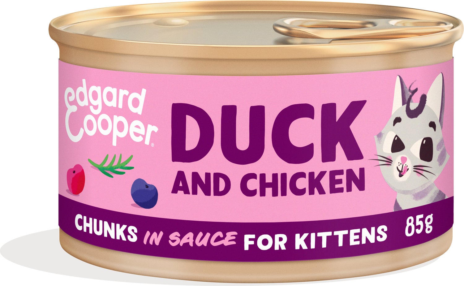 Edgard & Cooper kattenvoer chuncks in saus eend/kip kitten 85 g