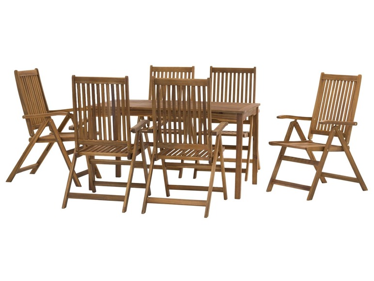 Houten tuinklapstoel met hoge rugleuning