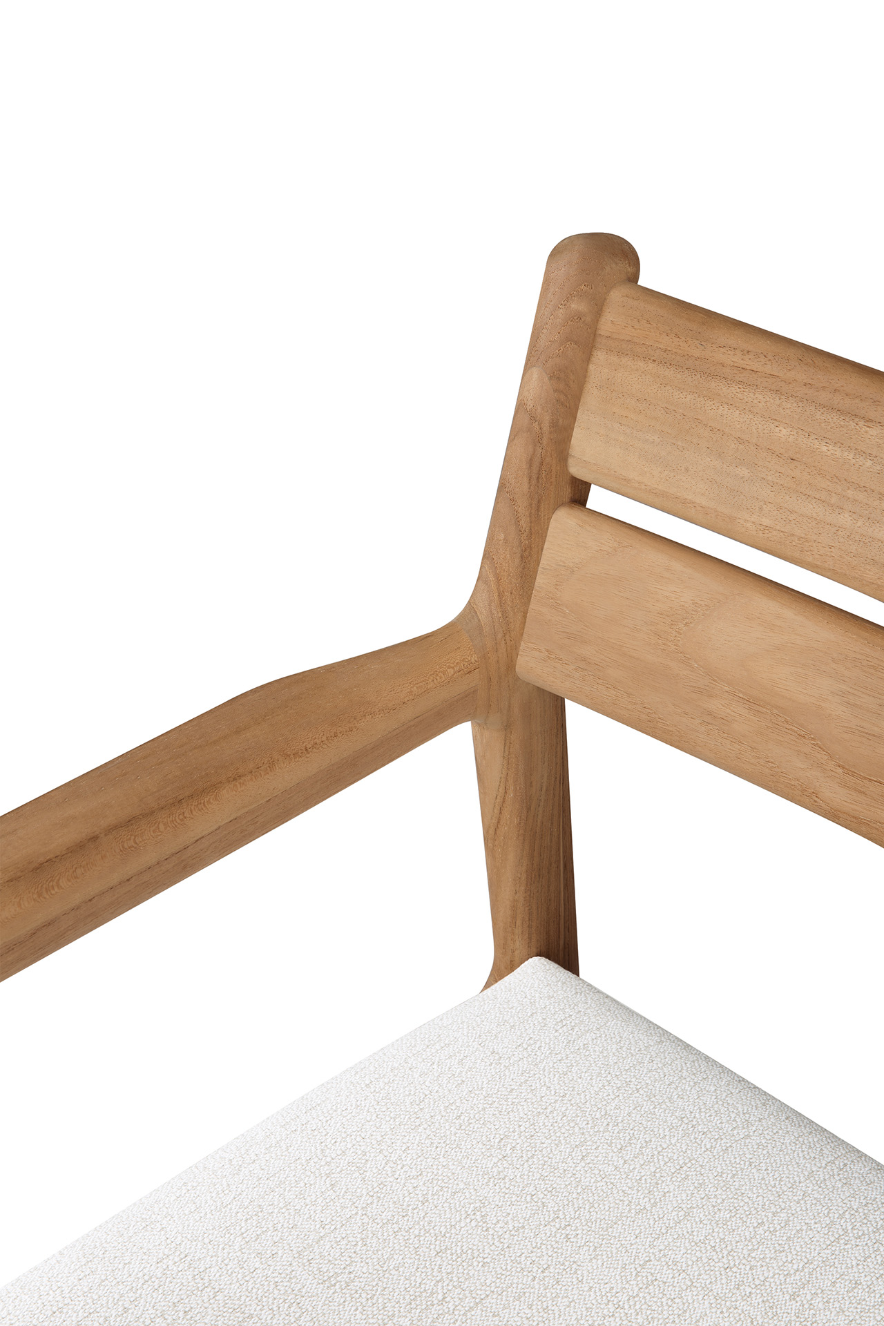 Teak Jack stoel met armleuning - outdoor - met off white kussen