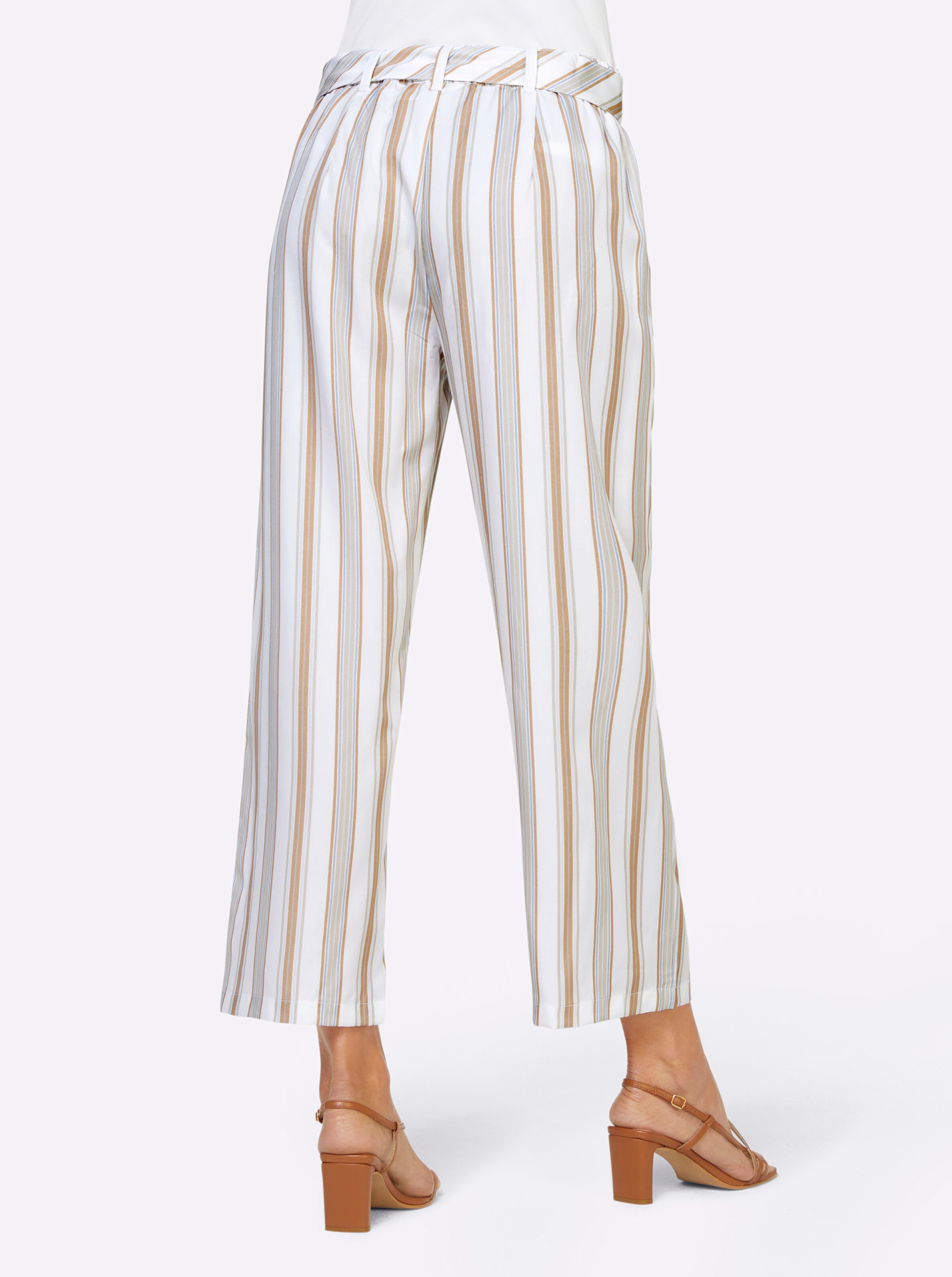 heine 7/8-Hose in hellblau-beige-gestreift