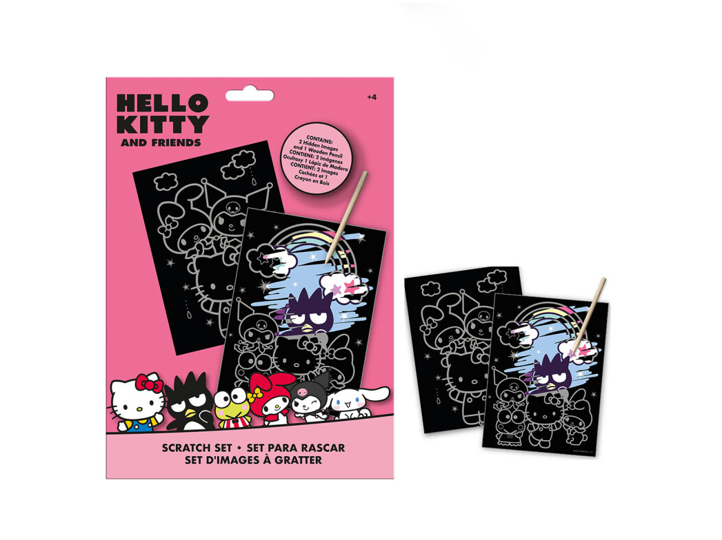 KIT DE RASPAGEM DO ART HELLO KITTY AND FRIENDS