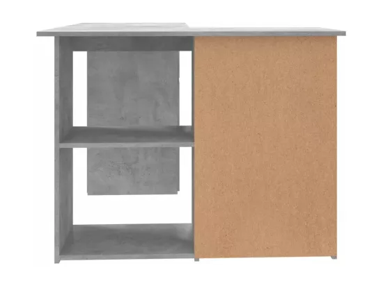 Bureau d'angle Gris béton 145x100x76 cm Bois d'ingénierie