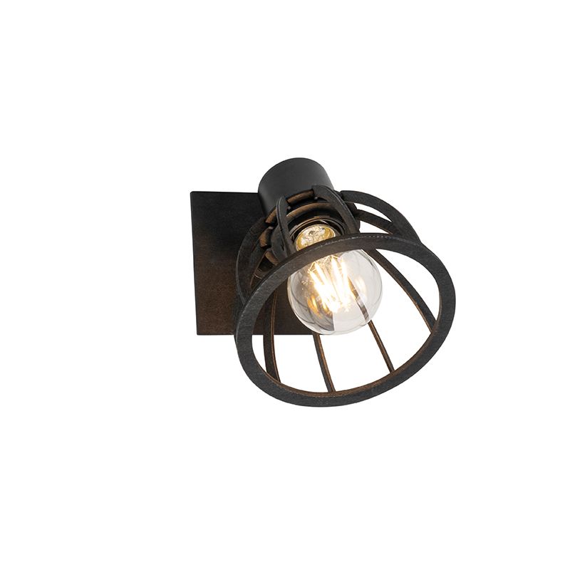 Industriële wandlamp zwart draai- en kantelbaar - Fotu