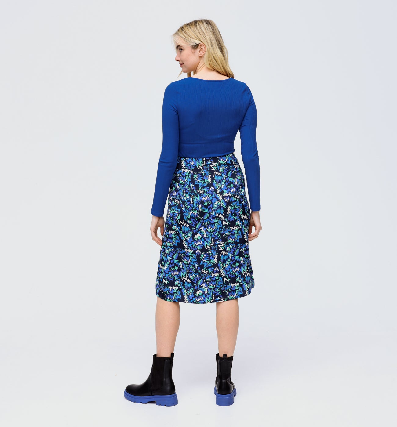 T-shirt décolleté femme - Bleu