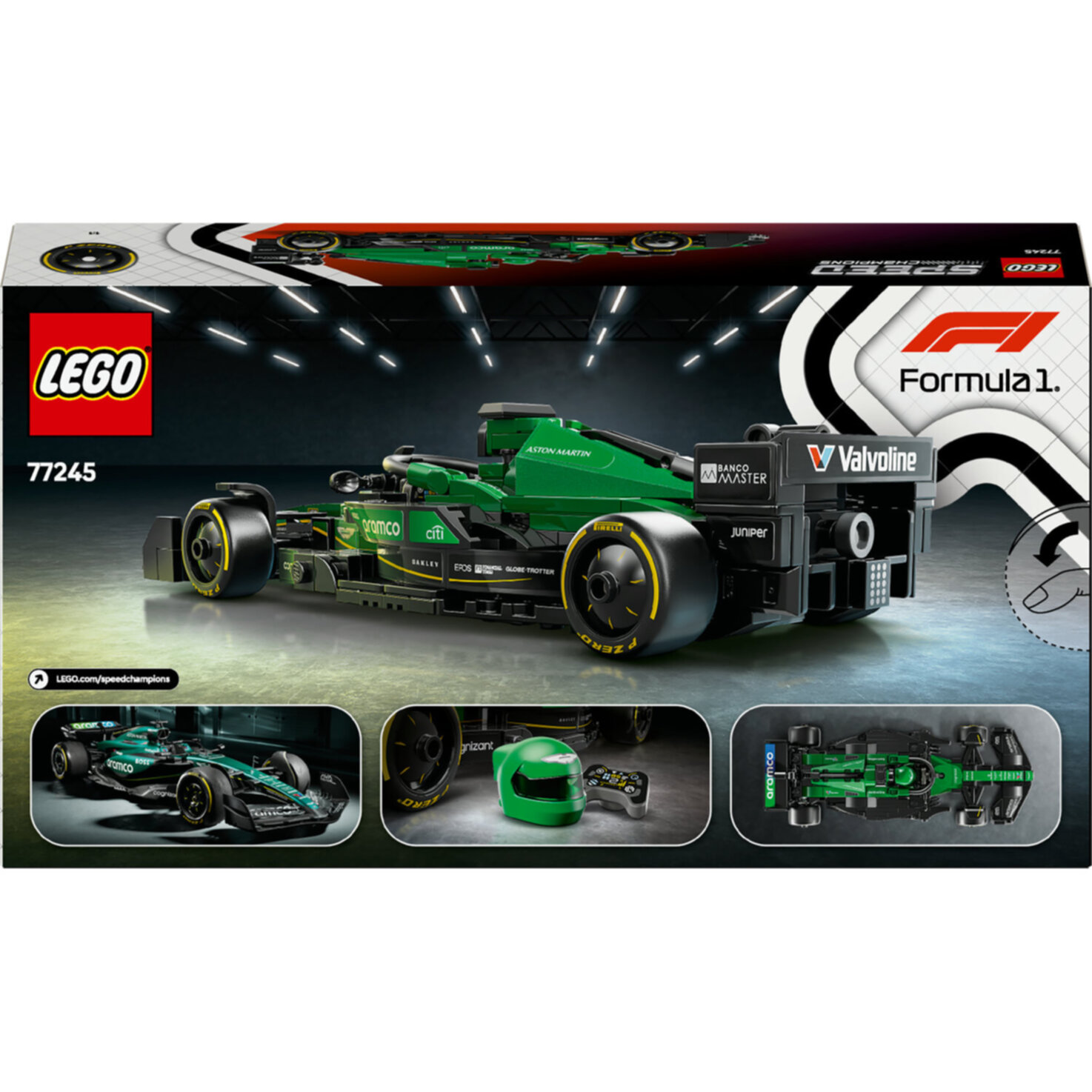 LEGO® Speed Champions 77245 Aston Martin Aramco F1 AMR24 Rennauto Set ab 10 Jahren