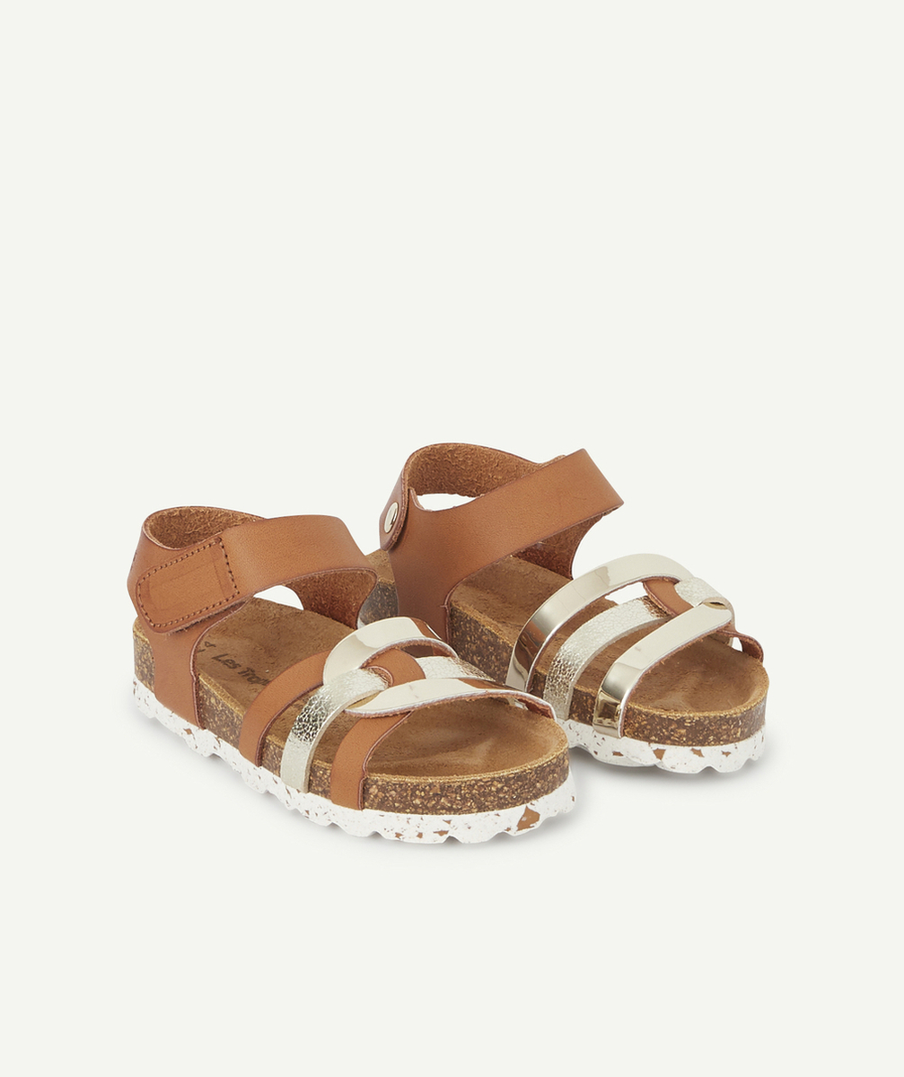 LES TROPEZIENNES PAR M BELARBISANDALES CAMEL ET COULEUR DORÉE FILLE