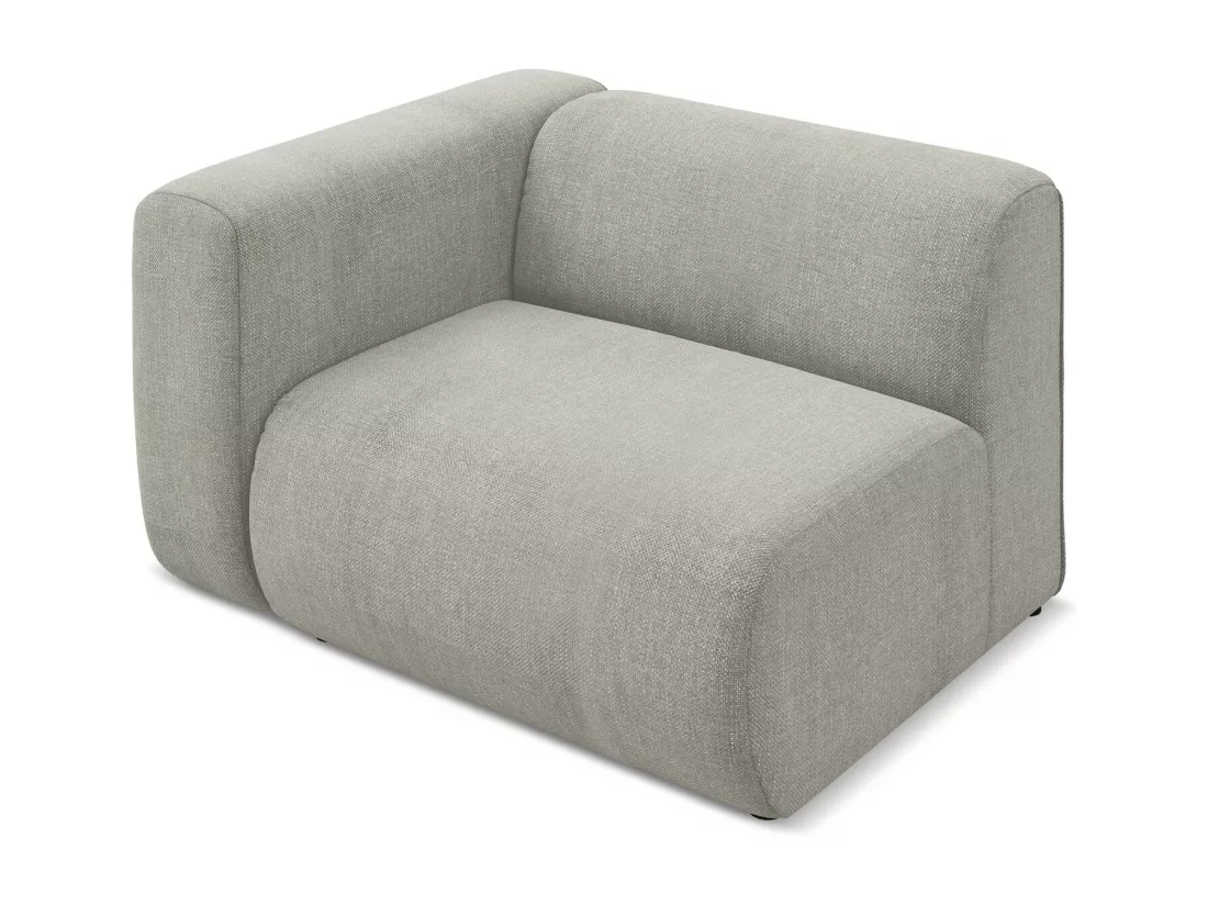 Module avec accoudoirs gauche en tissu chenille - beige - EKAHI