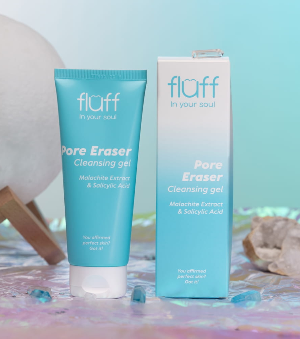 Fluff - *In Your Soul* - Gel de limpeza facial com extrato de malaquita e ácido salicílico Pore Eraser