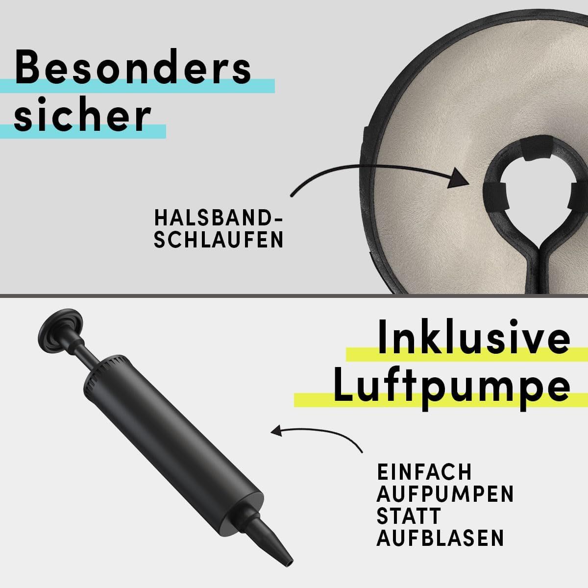 Aufblasbare Halskrause Grau - Stuch