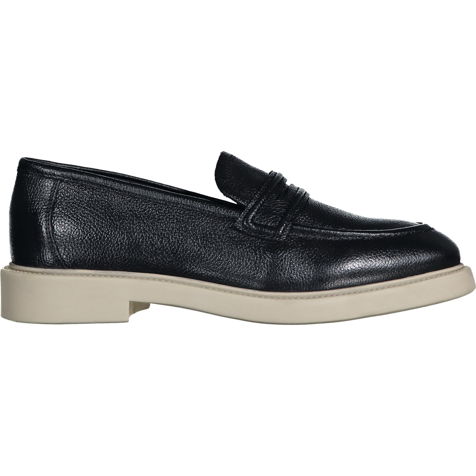 Cafe Moda Leder Loafer Da., 39, schwarz