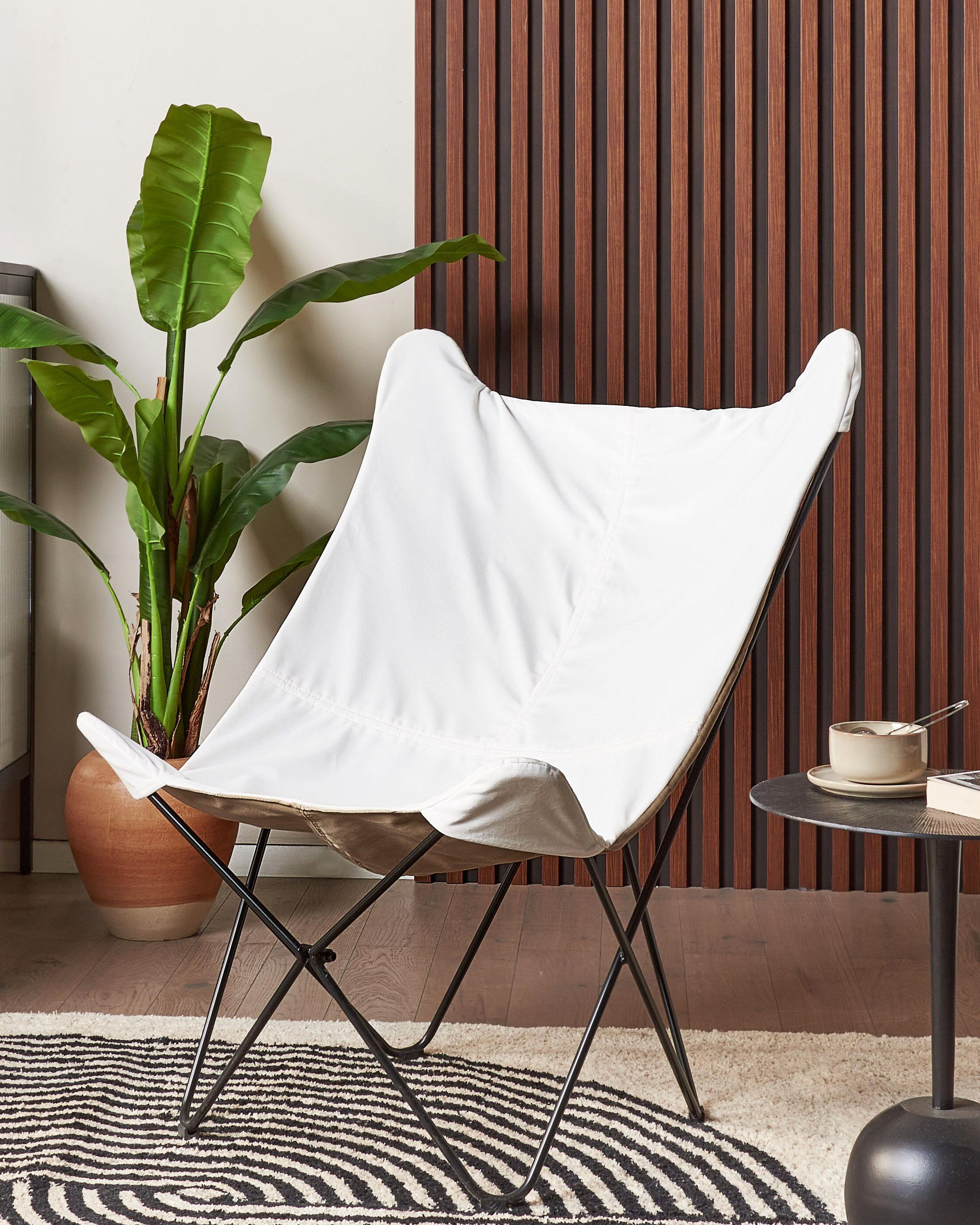 Fauteuil NYBRO Fluweel Wit