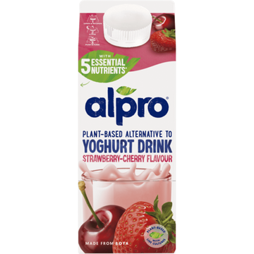 Alpro Plantaardige Variatie Op Drinkyoghurt Aardbei-Kers Gekoeld 750ml