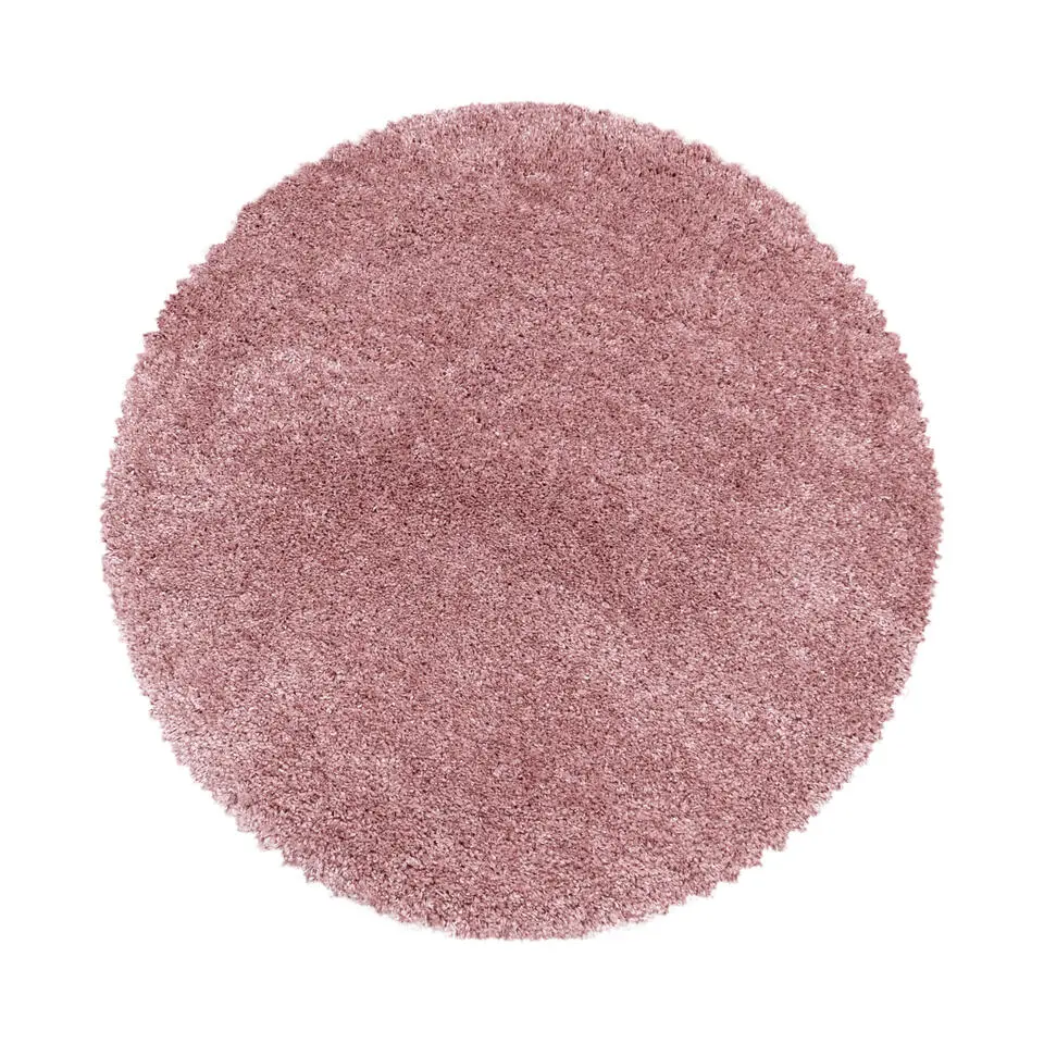 Pearl Soft Rond Hoogpolig Vloerkleed Roze - 200 CM ROND