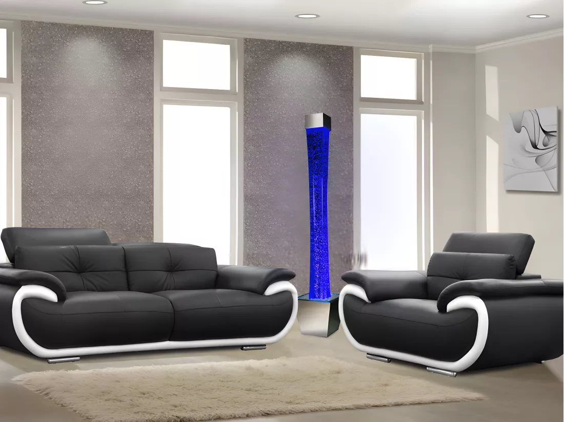 Colonne de bulles d'eau avec pot - LEDs à couleurs changeantes - H.183 cm - GOBIE