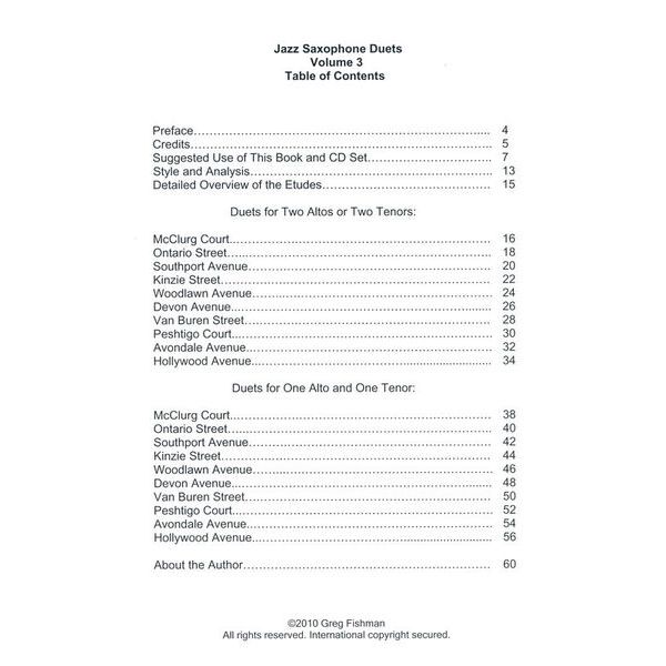 Greg Fishman Jazz Jazz Saxophone Duets 3