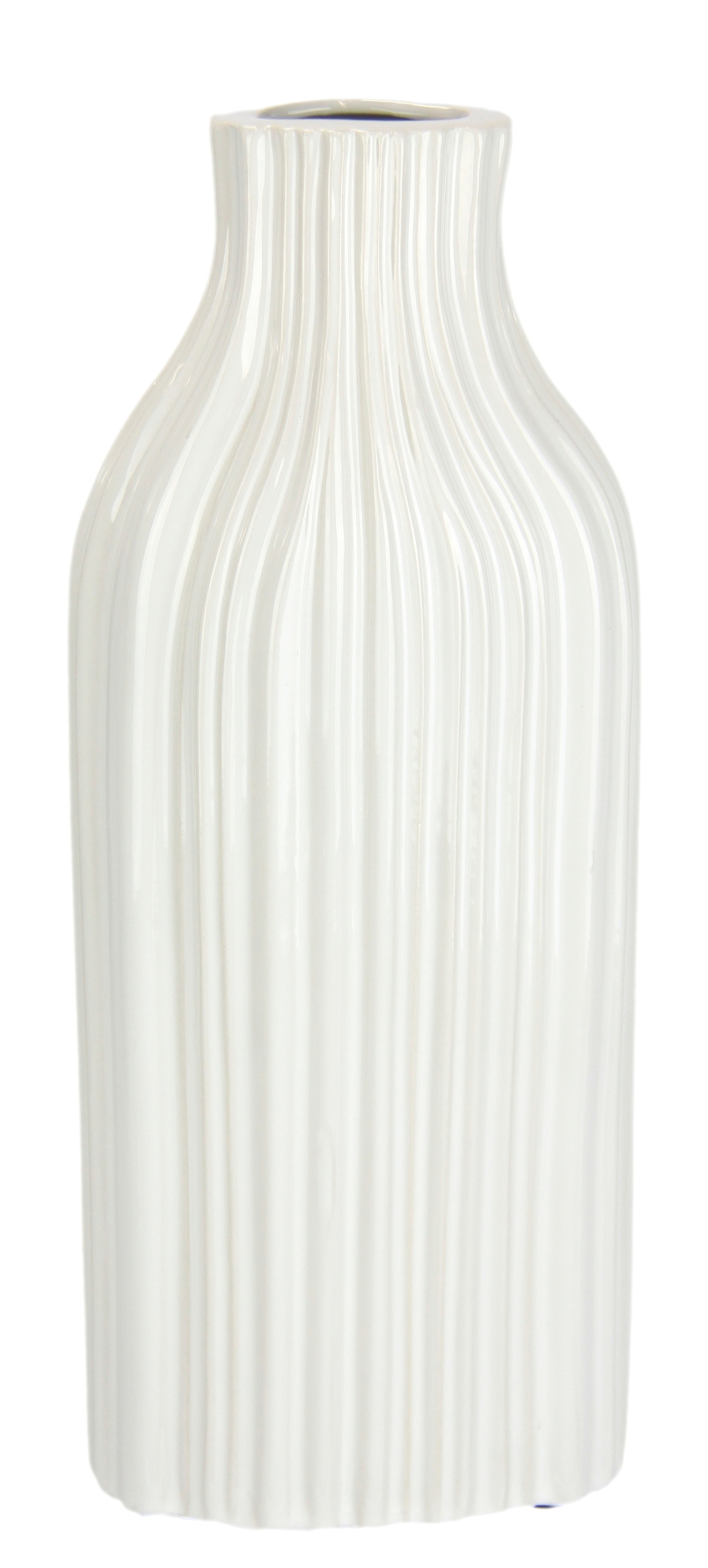 I.GE.A. Dekovase »Blumenvase aus Keramik, geriffelt, bauchig, glänzend, Keramikvase« Deko-Vase für Blumen, Pampasgras, Trocken- oder Kunstblumen u. Zweige