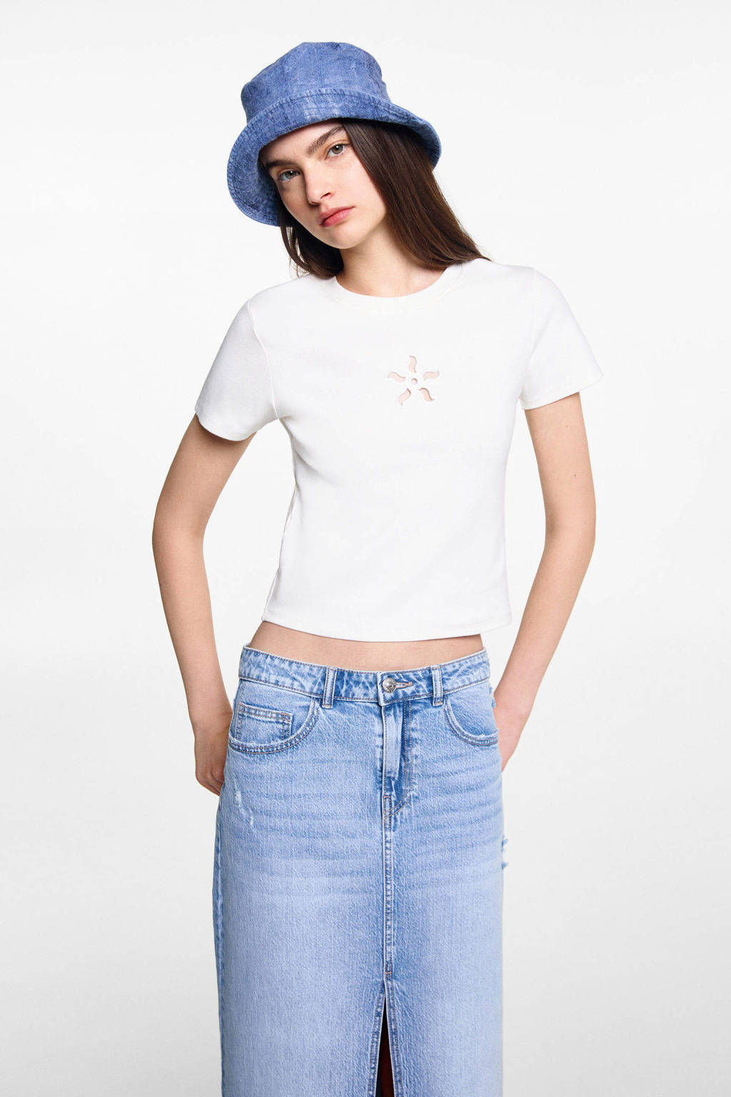 MANGO TEEN spijkerrok medium blue denim
