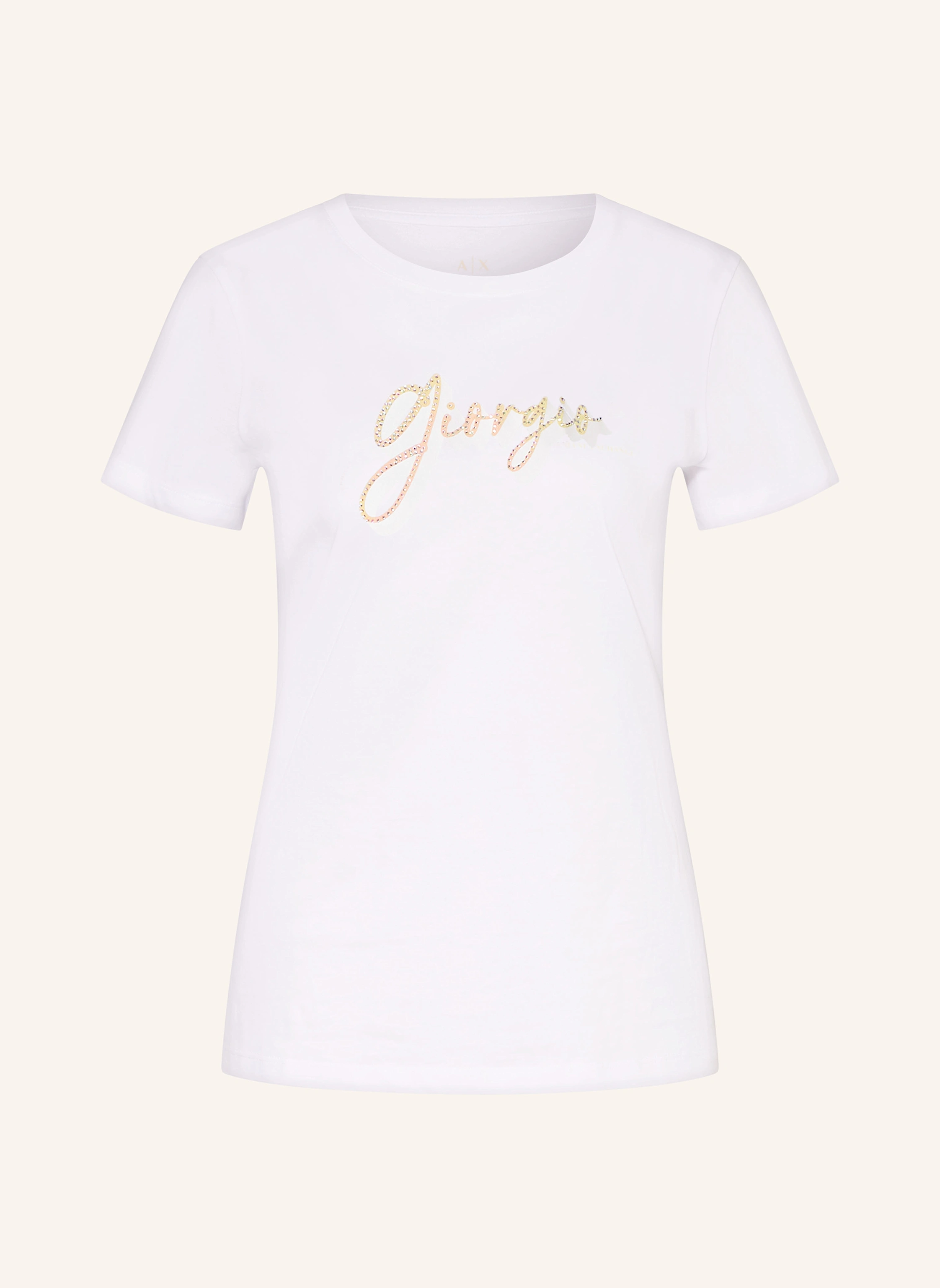 ARMANI EXCHANGE T-Shirt mit Schmucksteinen