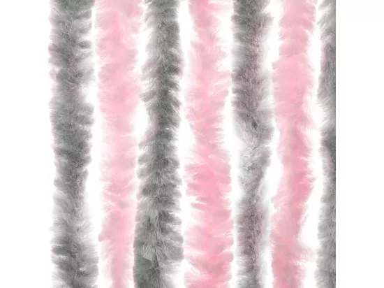 Rideau anti-mouches gris argenté et rose 100x230 cm chenille