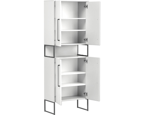 Hoge kast van Möbelpartner Limone, afmetingen (B x H x D): 65,2 x 183,4 x 33,1 cm, frontkleur: wit