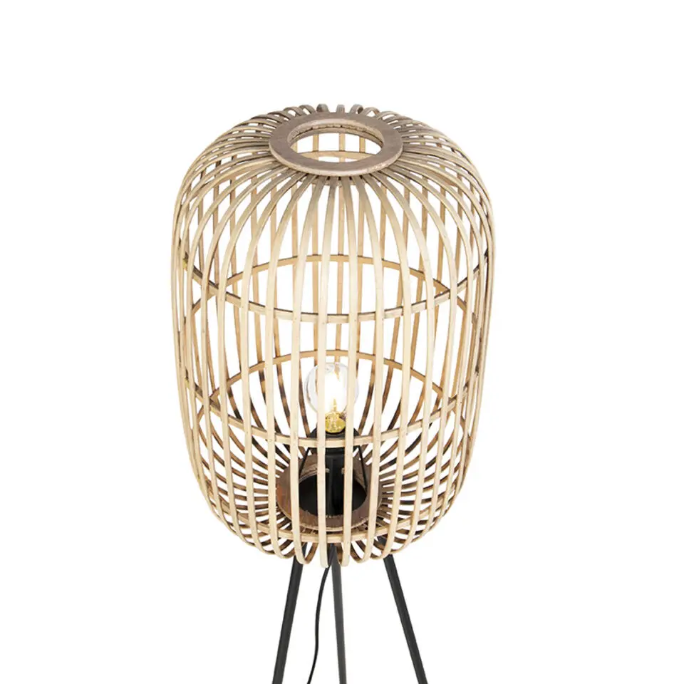 Qazqa vloerlampen manila beige e27