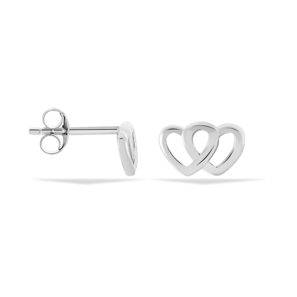 Boucles D'oreilles Puces Lehinaae Argent Blanc