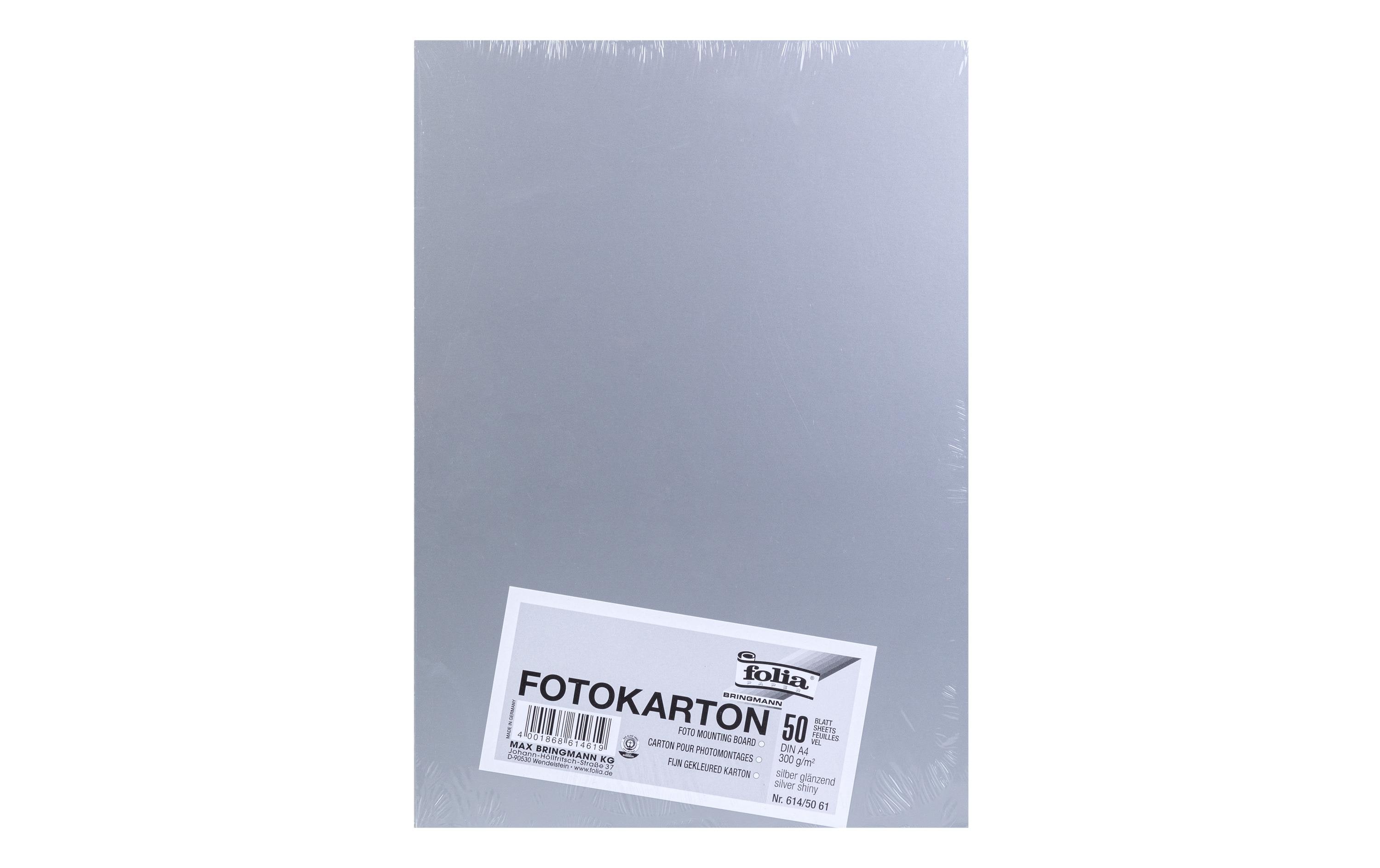 Fotokarton A4, 300 g/m², 50 Blatt, Silber glänzendFotokarton zum Basteln oder Gestalten