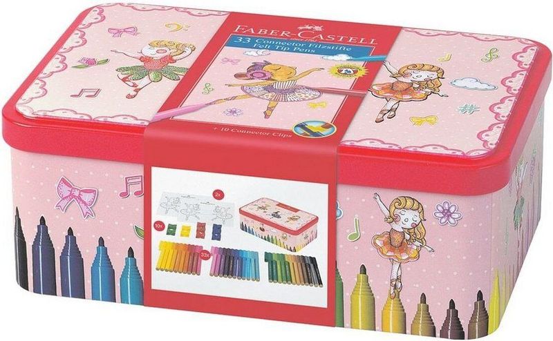 Faber-Castell viltstiften - Connector - cadeauset - 33 stuks in ballerina blik - FC-155534