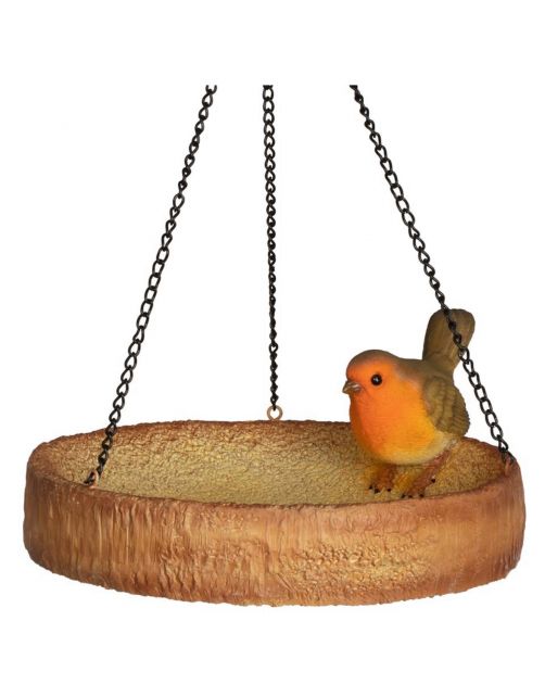 Wildbird Roodborst Op Hangende Voederschaal - Voersilo - 20x9 cm